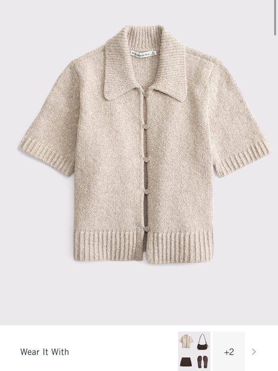 Abercrombie & Fitch Sweaters - Abercrombie & Fitch Short-Sleeve Knit Cardigan in Cream